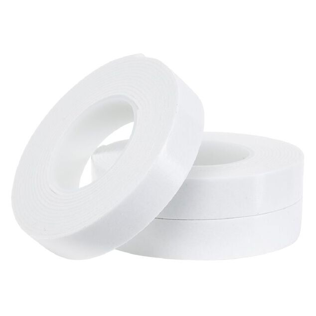 Rouleau adhésif double face L.2m blanc x3