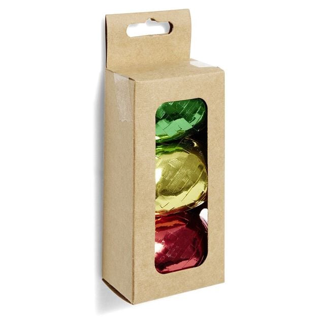 Bolduc vert rouge et dor&eacute; brillant 10m x3