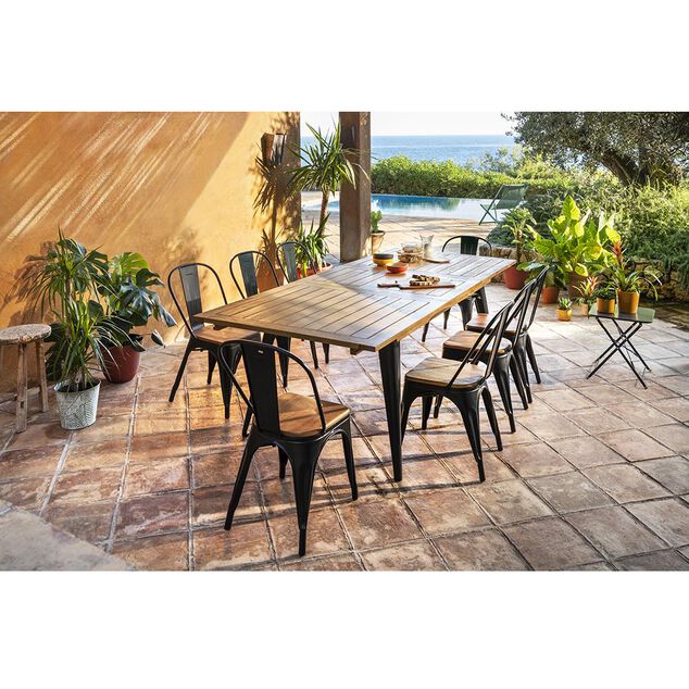 Table extensible Fabrik 6/8 personnes m&eacute;tal et bois
