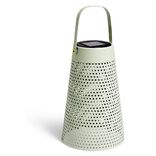 Lampe nomade solaire Faro m&eacute;tal perfor&eacute; vert &Oslash;12,8xH20cm