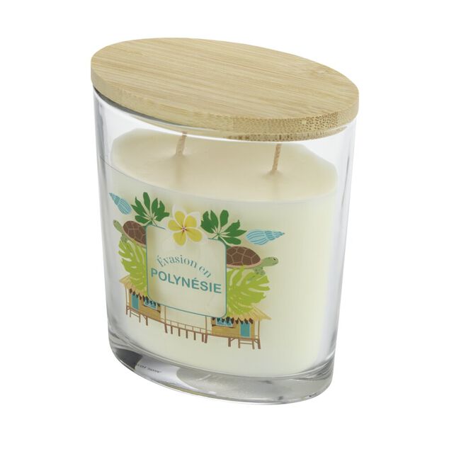 Bougie parfum&eacute;e Ambiances Devineau 2 m&egrave;ches Polyn&eacute;sie senteur mono&iuml; 30H