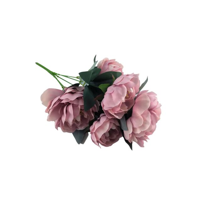 Fleurs artificielles bouquet de roses en piquet 5 tiges 24x20xH48cm