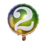 Ballon alu chiffre 2 métallisé multicolore Ø45cm