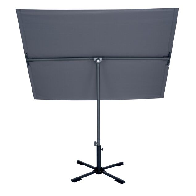 Parasol rectangulaire City acier et toile grise 180x130xH280cm