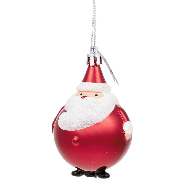 Boule P&egrave;re No&euml;l rouge &agrave; suspendre