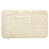 Tapis sortie de douche m&eacute;moire de forme beige 75x45cm