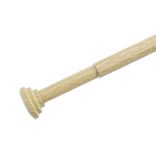 Tringle à rideaux poussoir alu aspect bois clair extensible 70-120cm