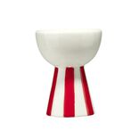 Coquetier motif bayad&egrave;re rayures color&eacute;es dolomite &Oslash;5xH6,5cm