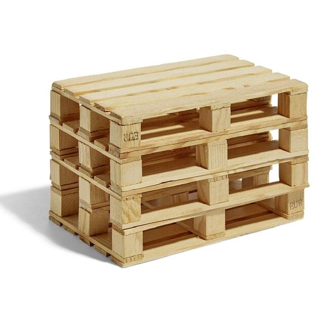 Lot de 4 dessous de verre en bois style palette 12x8xH2cm