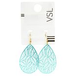 Boucles d'oreilles gouttes boutons filigrane ajour&eacute; dor&eacute;