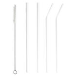 Set 4 pailles en verre avec &eacute;couvillon