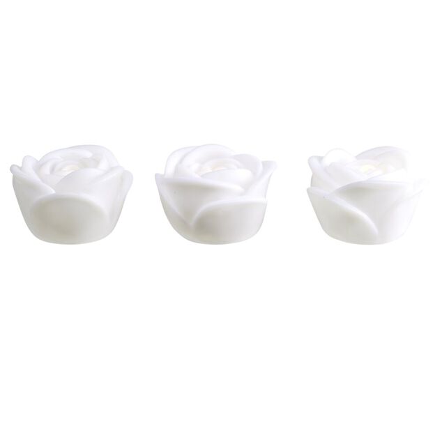 Bougie LED bouton de rose x4 blanc chaud &Oslash;6,5xH4cm