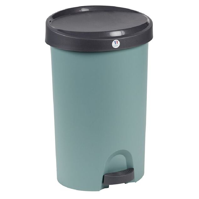 Poubelle &agrave; p&eacute;dale vert et gris 27 L