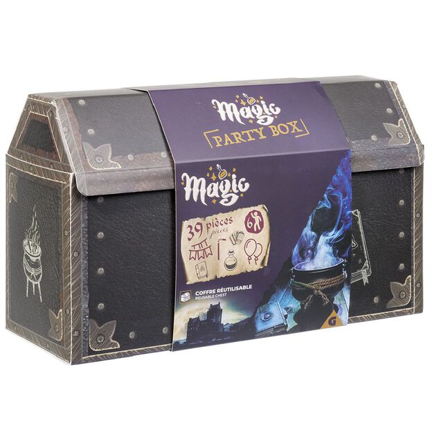 Box coffre d&eacute;coration Sorcier party box 39 pi&egrave;ces