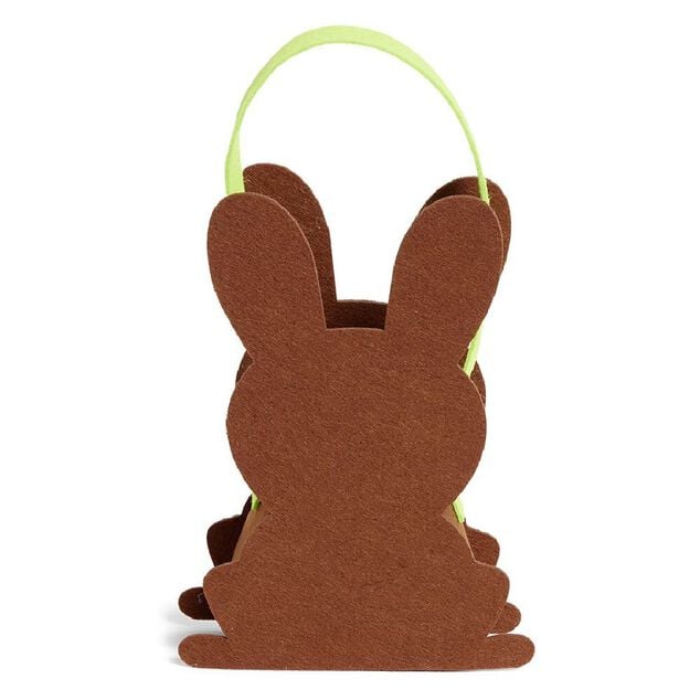 Panier lapin de P&acirc;ques en feutre marron H24,5cm