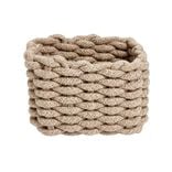 Panière salle de bain beige tressée coton à poser 15x20xH15cm