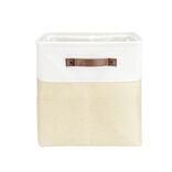 Panière de rangement Box Cube tissu 31x31xH29cm (2 modèles beige ou gris)