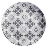 Assiette &agrave; dessert carreau de ciment gris &Oslash;19cm