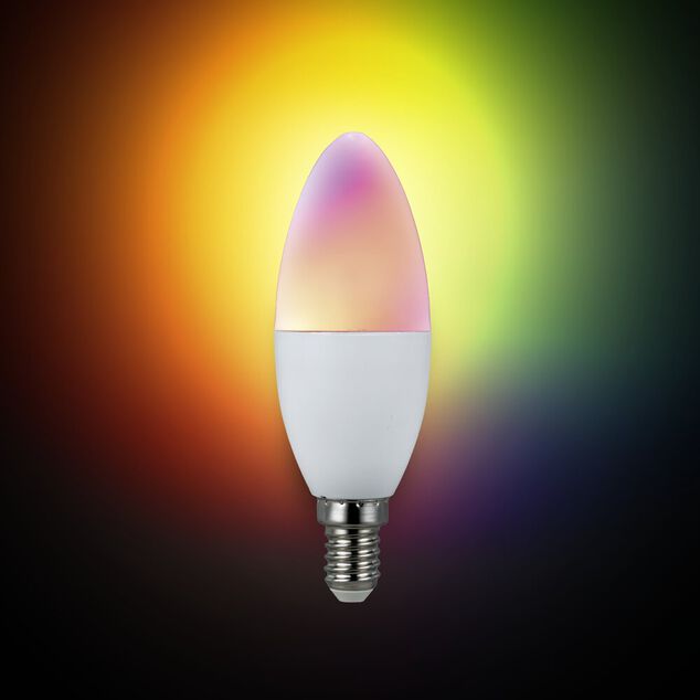 Ampoule LED connect&eacute;e couleurs changeantes RGB 200&deg; E14 470lms 4,5W