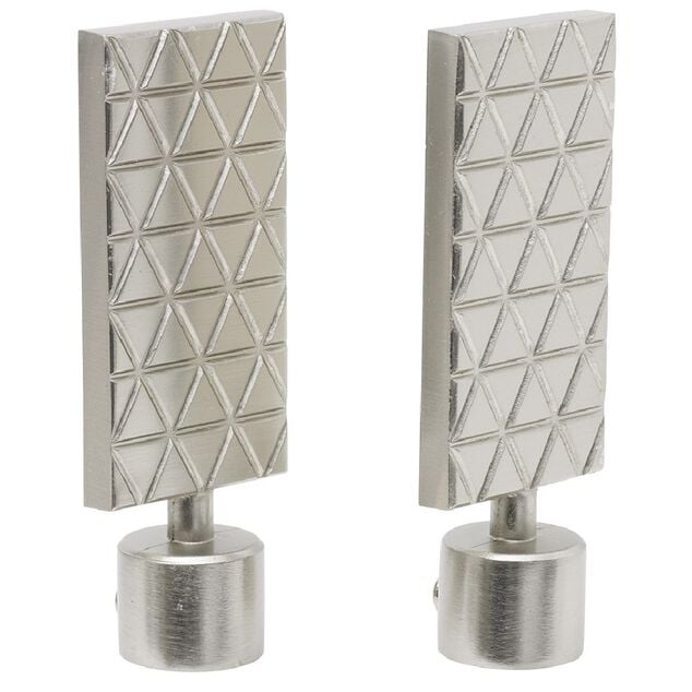 Embout tringle &agrave; rideau &Oslash;20mm gravure g&eacute;om&eacute;trique aluminium bross&eacute; x2