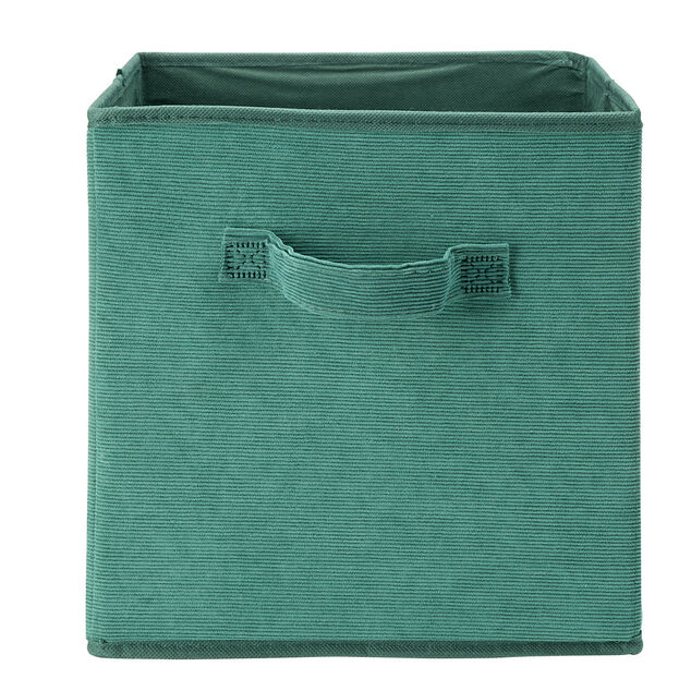 Pani&egrave;re de rangement pliable tissu c&ocirc;tel&eacute; marron 27x27xH27cm