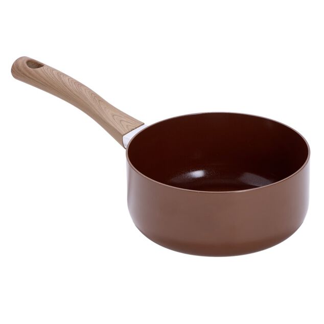 Casserole anti adh&eacute;sive tous feux manche effet bois &Oslash;18cm (2 mod&egrave;les)
