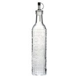 Huilier 500ml bouteille en verre motif fleur en relief transparent 6x6xH30,5cm