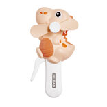 Ventilateur manuel à pression forme dinosaure bleu ou gris