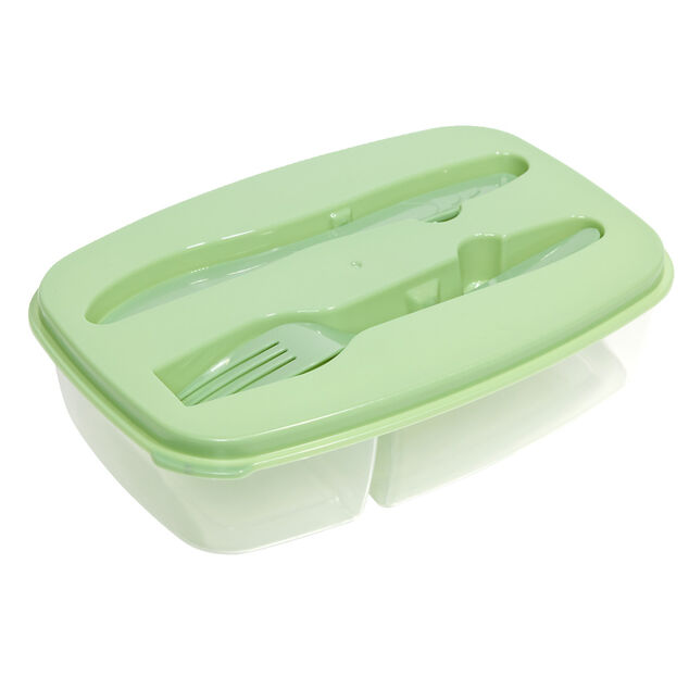 Bo&icirc;te lunch 1L avec fourchette et couteau 22,5x15,5xH12cm (2 mod&egrave;les)
