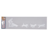 Décoration fenêtre électrostatique bonhomme en traîneau avec chiens