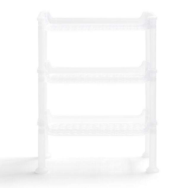 &Eacute;tag&egrave;re &agrave; poser 3 niveaux plastique transparent 32,5x18xH.33,5cm