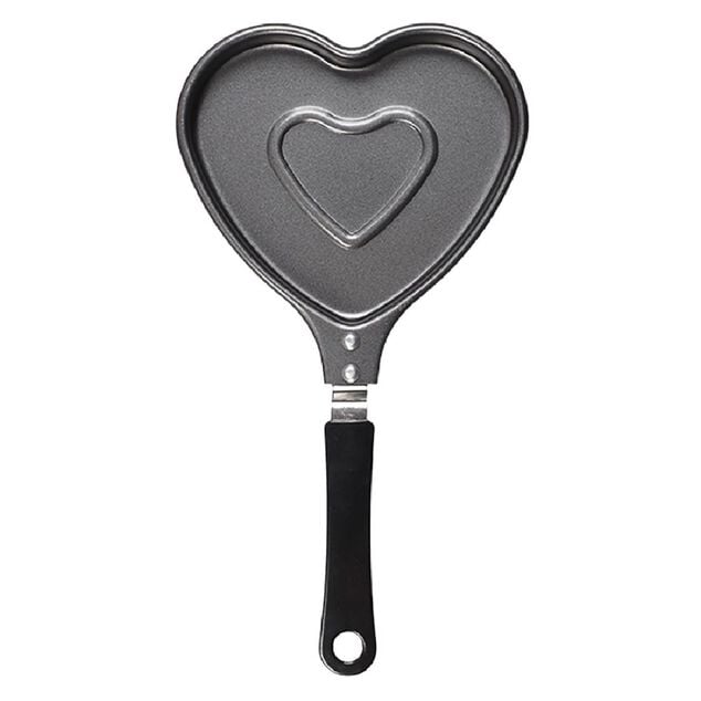 Po&ecirc;le &agrave; pancake forme coeur gris et noir L15cm