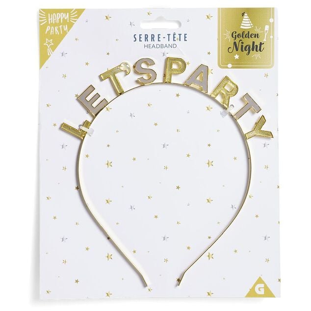 Serre-t&ecirc;te anniversaire Happy Birthday th&egrave;me nuit