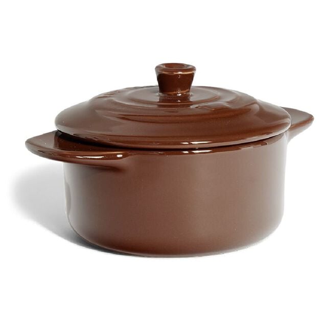 Mini cocotte individuelle en c&eacute;ramique avec couvercle (2 mod&egrave;les)