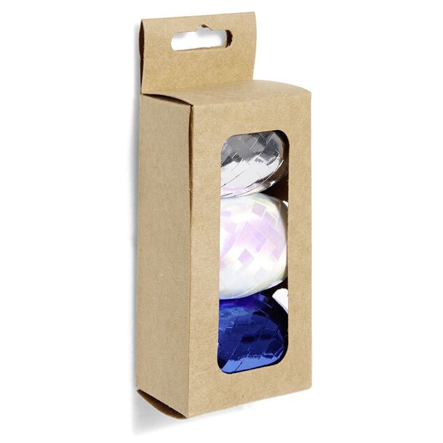 Ruban bolduc argent&eacute; blanc bleu 10m x3