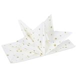 Serviette origami en papier blanc motif pois dorés x12