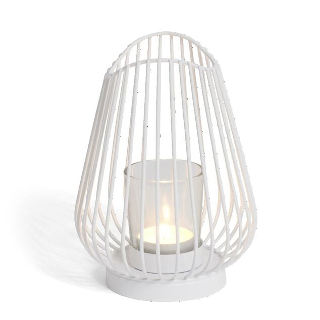 Bougeoir blanc &Oslash;12xH17,5cm