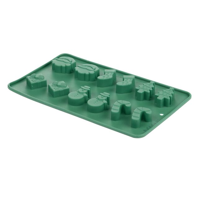 Moule &agrave; gla&ccedil;ons motif No&euml;l silicone L23X14XH1,3 cm (2 mod&egrave;les rouge ou vert)
