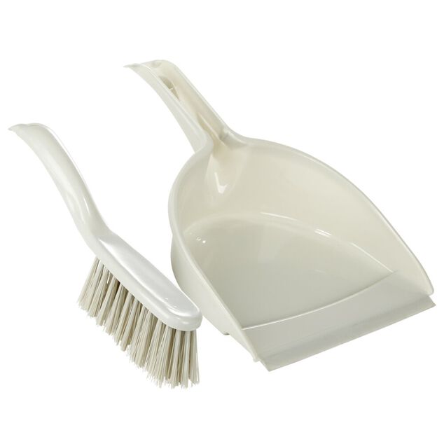 Pelle balayette avec balai assorti plastique beige