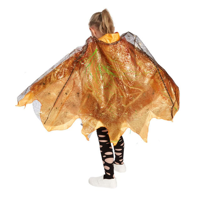 Cape enfant lumineuse orange dor&eacute; Halloween