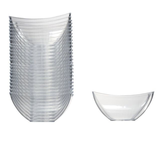Verrine plastique x25 transparente r&eacute;utilisable 7,5x7,5xH3,5cm