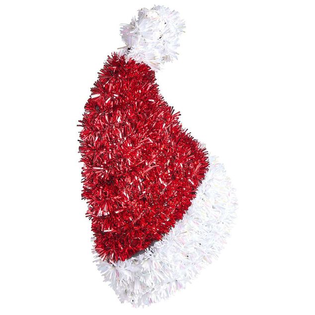 Suspension bonnet P&egrave;re No&euml;l scintillant rouge et blanc