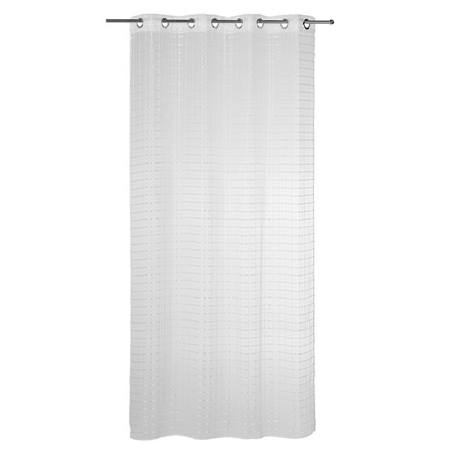 Voilage &agrave; oeillets imprim&eacute; quadrillage