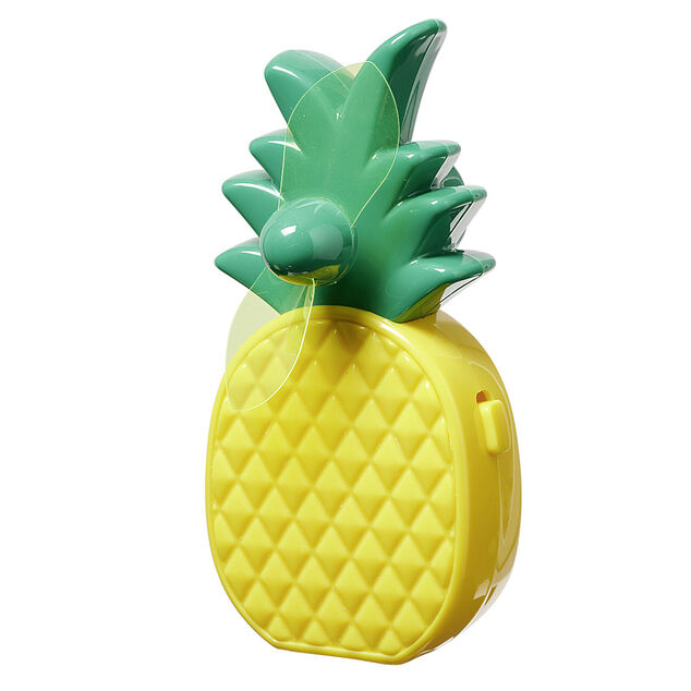 Mini ventilateur &agrave; piles Homday forme ananas jaune et vert