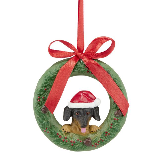 Couronne de No&euml;l avec animal &agrave; suspendre &Oslash;7cm (2 mod&egrave;les)