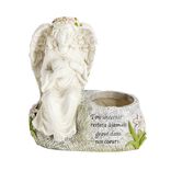 Porte-bougie ange plastique gris 23,5x12,5xH21,5cm