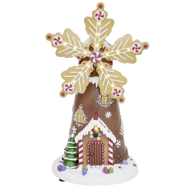Moulin &agrave; vent lumineux musical anim&eacute; 18LED H22cm