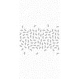 Nappe damass&eacute;e en papier blanc motif plumes