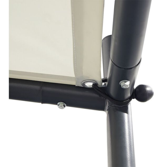 Tonnelle adoss&eacute;e Guethary gris et beige UPF50+ 298x298xH250cm 9m&sup2;