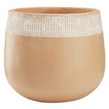 Pot rond en terre cuite naturel et blanc &Oslash;38 cm
